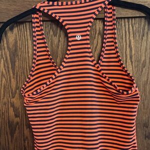 lululemon athletica Striped One-Piece TANK in Orange and Black